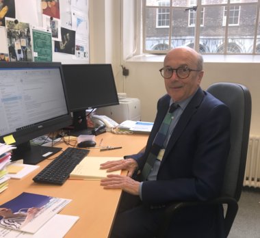 JM at desk